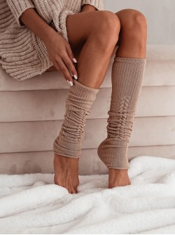 Overknee kousen Knit Beige